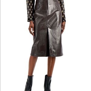 INC Faux-Leather Front-Slit Pencil Skirt